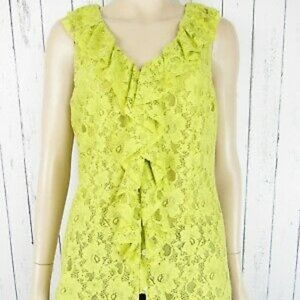 Banana Republic chartreuse ruffle top PXS